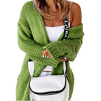 Damen Lässiger Strickcardigan mit weiten Ärmeln und offenen Maschen R&B