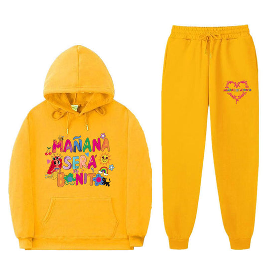 Damen Sweatshirt- und Jogginghose-Set mit buntem Aufdruck R&B