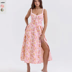 Damen Maxikleid mit romantischem Schnitt und raffinierten Rüschendetails R&B