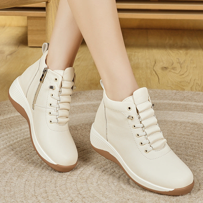 Damen Komfortable High-Top Sneakers mit elastischer Schnürung und dämpfender Sohle R&B