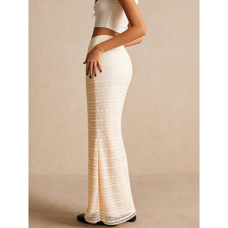Damen Eleganter Maxirock mit strukturiertem Design und elastischem Bund R&B