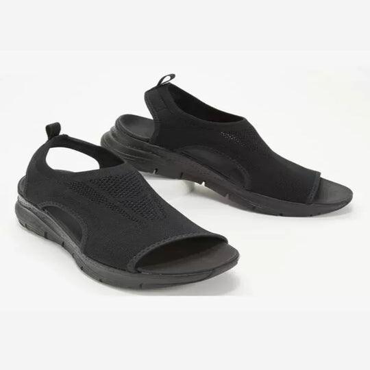 Damen Komfortable Sandaletten mit atmungsaktiver Strickoberfläche und ergonomischem Fußbett R&B