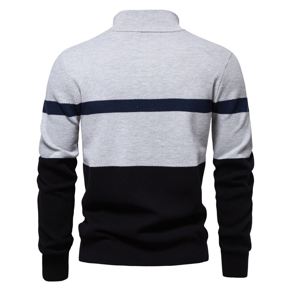 Herren Pullover mit Stehkragen und Zipper