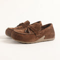 Damen weiche Slipper aus Wildleder mit dekorativem Kordelzug R&B