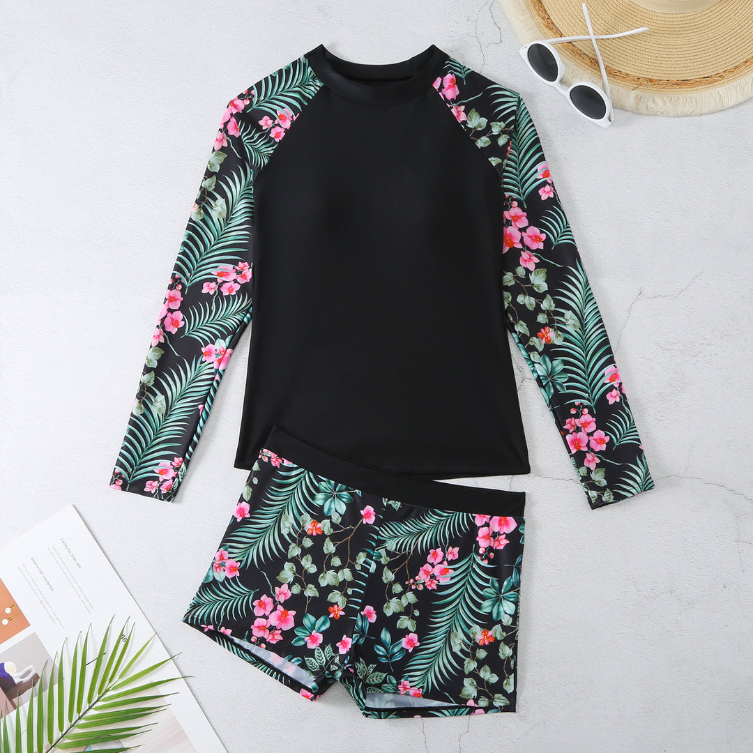 Damen UV-Schutz Rashguard-Set mit floralem Design R&B