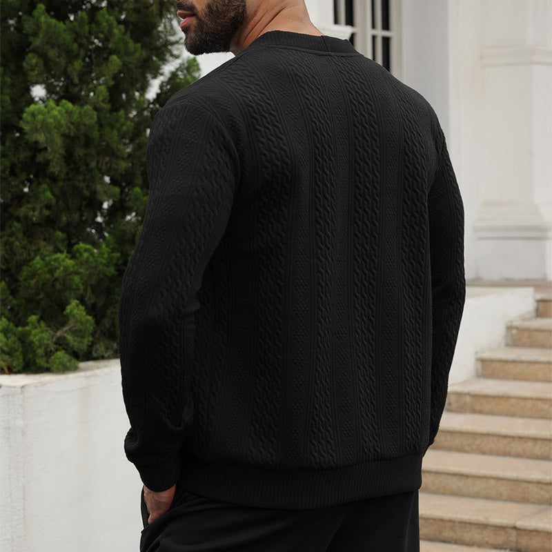 Herren Strickjacke mit hochwertigem Strukturmuster und modernen Knöpfen R&B
