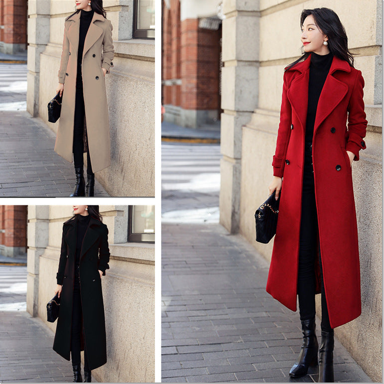 Damen eleganter Trenchcoat mit doppelter Knopfreihe und praktischem Schnitt