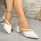 Damen elegante Slingback-Pantoletten mit spitz zulaufendem Design R&B
