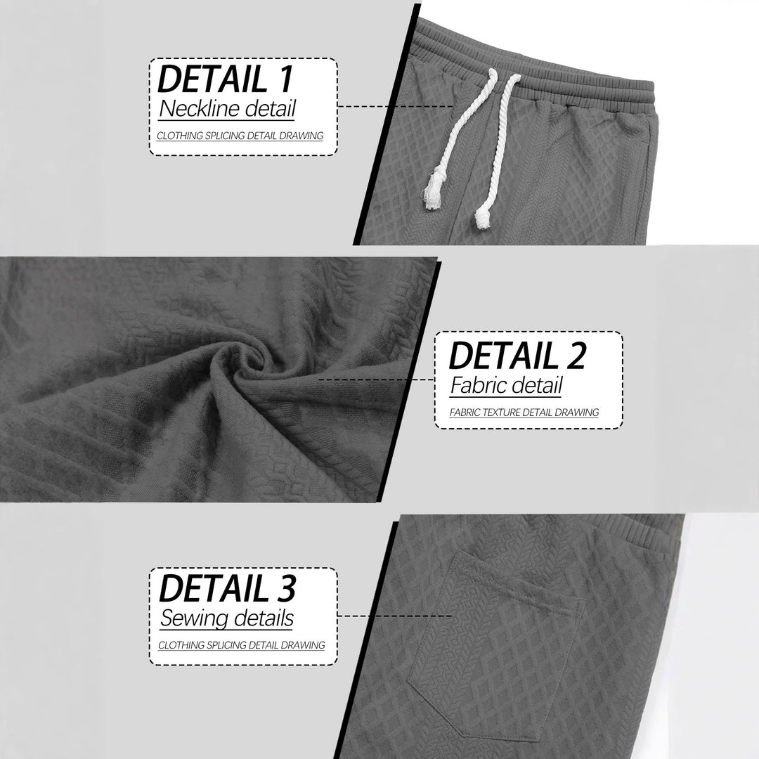 Herren nan gestrickte Wohlfühlhose mit Zopfstruktur, elastischem Bund, Kordelzug und Eingrifftaschen R&B