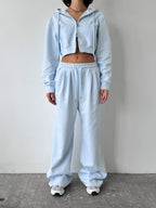 Damen Cropped Hoodie und entspannte Jogginghose Set R&B
