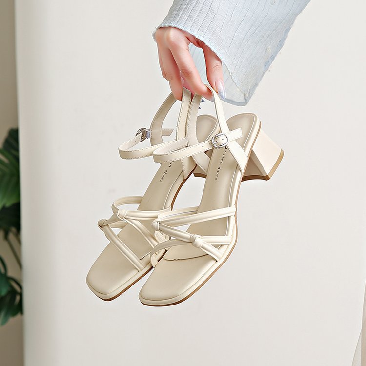 Damen elegante Sandalen mit verstellbarem Riemen und komfortablem Blockabsatz R&B