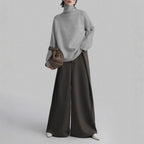 Damen Modischer Rollkragenpullover mit Oversized-Schnitt und feiner Struktur