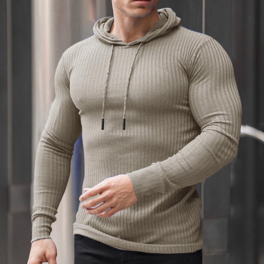 Herren Kapuzenpullover mit trendigem Rippdesign R&B