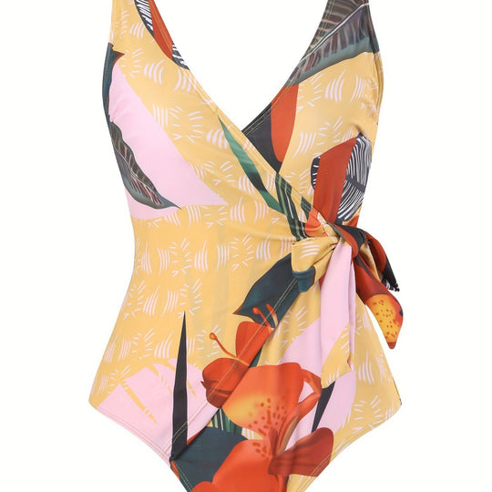 Damen Einteiliger Badeanzug mit elegantem Wickelrock R&B