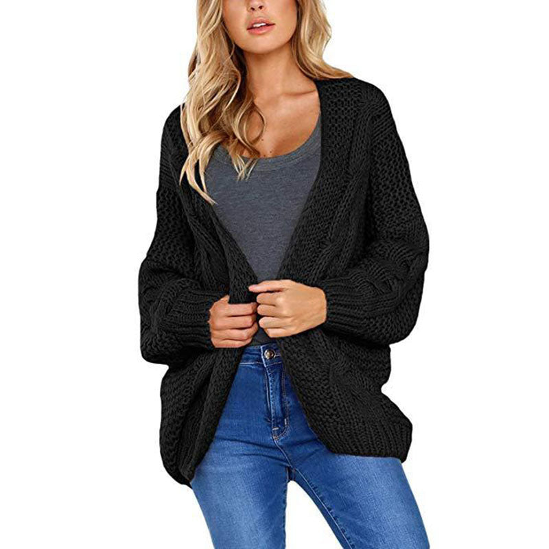 Damen Grobstrickjacke mit lässigem Schnitt und voluminösen Ärmeln R&B