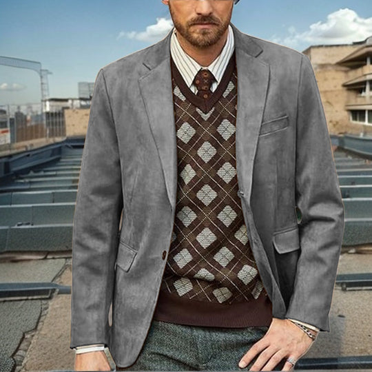 Herren modischer Anzugblazer aus feinster Wolle R&B