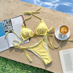 Damen Triangel-Bikini mit verstellbaren Trägern und eleganten Schnürdetails R&B