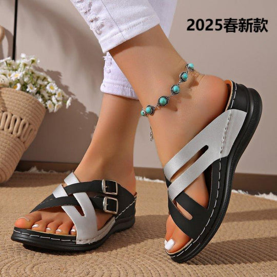 Damen Modische Absatzsandalen mit verstellbaren Riemen und ergonomischer Sohle R&B