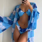 Damen Bikini-Set mit elegantem Cover-Up und verführerischem V-Ausschnitt R&B
