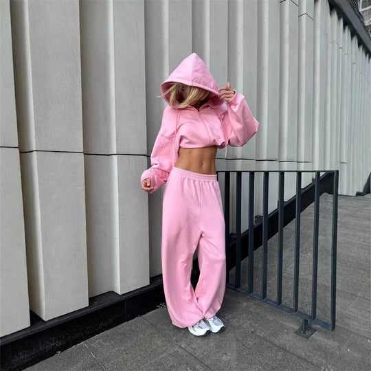 Damen lässige und stylische Freizeit-Hoodie-Set R&B