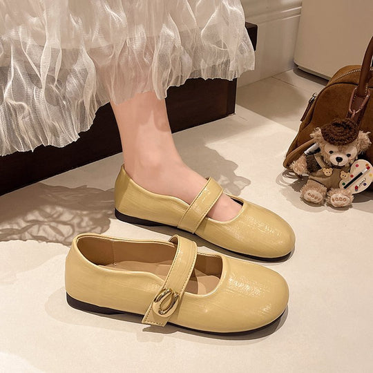 Damen elegante Mary Jane Ballerinas mit modischem Schnallenakzent R&B