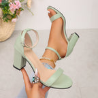 Damen elegante High-Heels mit ankle strap und komfortablem Blockabsatz R&B