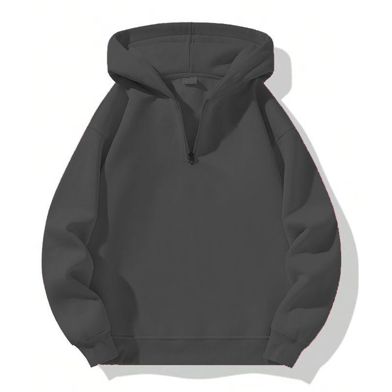 Herren sportlicher Kapuzenpullover mit halbem Reißverschluss R&B