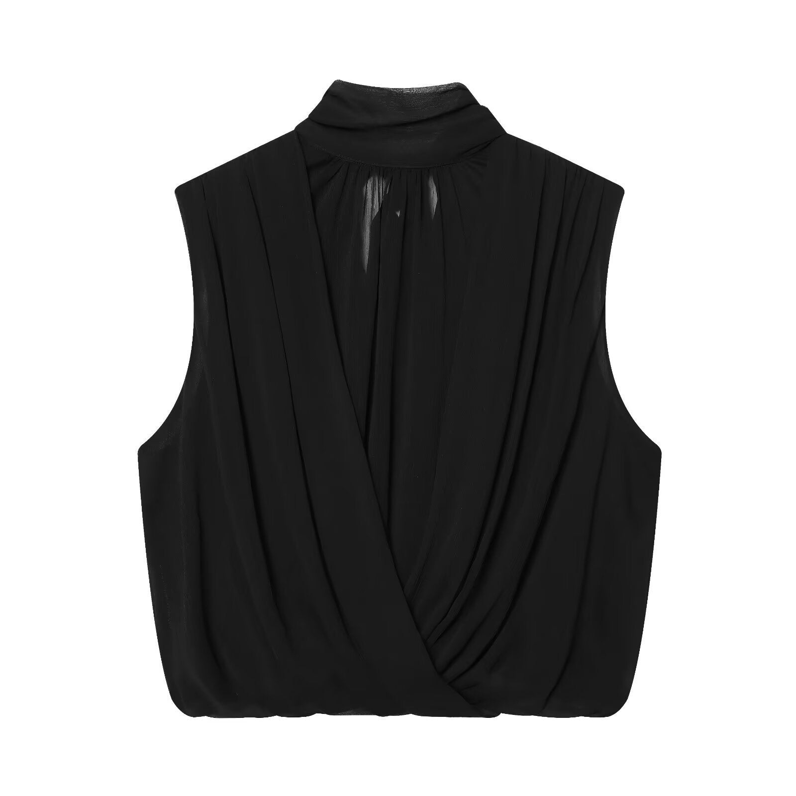 Damen ärmelloses Drapé-Oberteil mit elegantem Halsschlitz und fließendem Schnitt R&B
