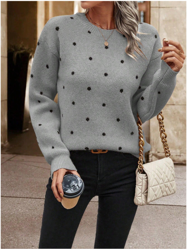 Damen modischer Pullover mit punktuellem Design R&B