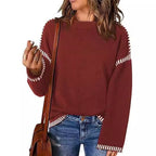 Damen Pullover mit modischen Streifen R&B