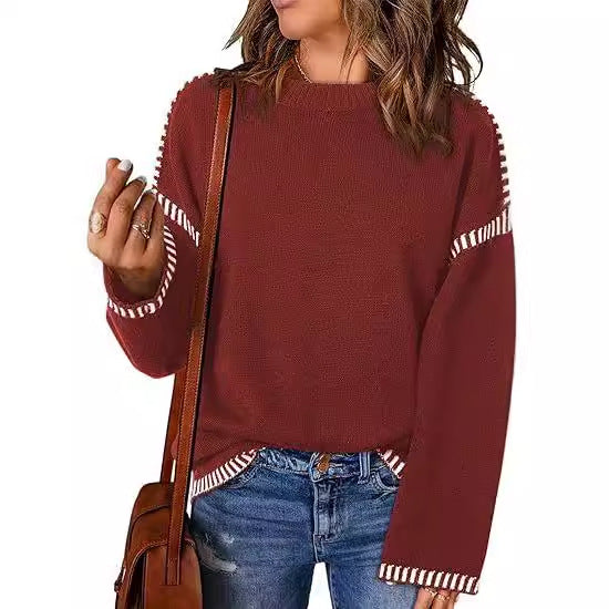 Damen Pullover mit modischen Streifen R&B