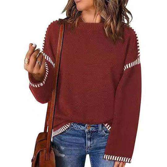 Damen Pullover mit modischen Streifen R&B