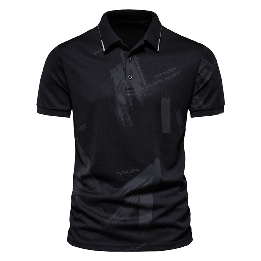 Herren modisches Poloshirt mit grafischen Akzenten und atmungsaktiven Eigenschaften R&B