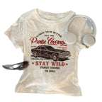 Damen T-Shirt mit kreativem Druck und lässigem Schnitt R&B