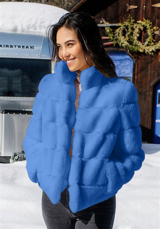 Damen Modische Daunenjacke mit hohem Kragen R&B