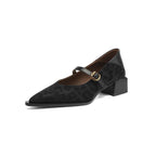 Damen stilvolle Sling-Pumps mit schmalem Riemen und leichtem Blockabsatz