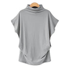 Damen Drapiertes Oversize-Top Stehkragen