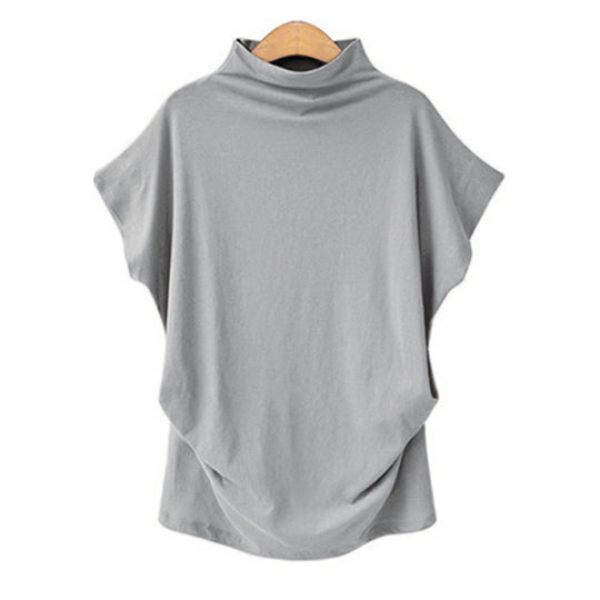 Damen Drapiertes Oversize-Top Stehkragen