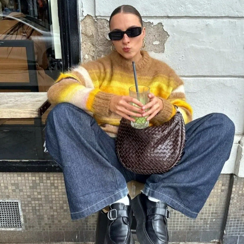 Damen Grobstrick Pullover mit lässiger Passform und oversized Schnitt R&B