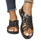 Damen Geflochtene Sandalen mit anatomischem Fußbett und verstellbarem Riemen R&B