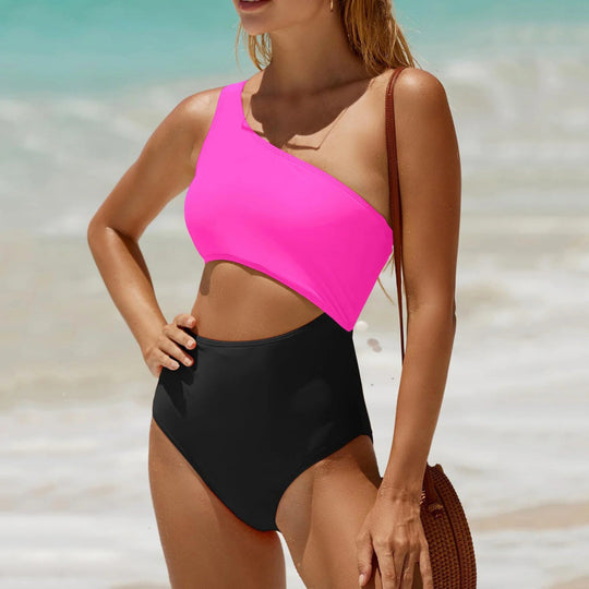 Damen Einseitiger Cut-Out Badeanzug mit attraktivem Design R&B
