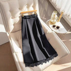Damen Elegante Maxirock mit Spitzenbesatz