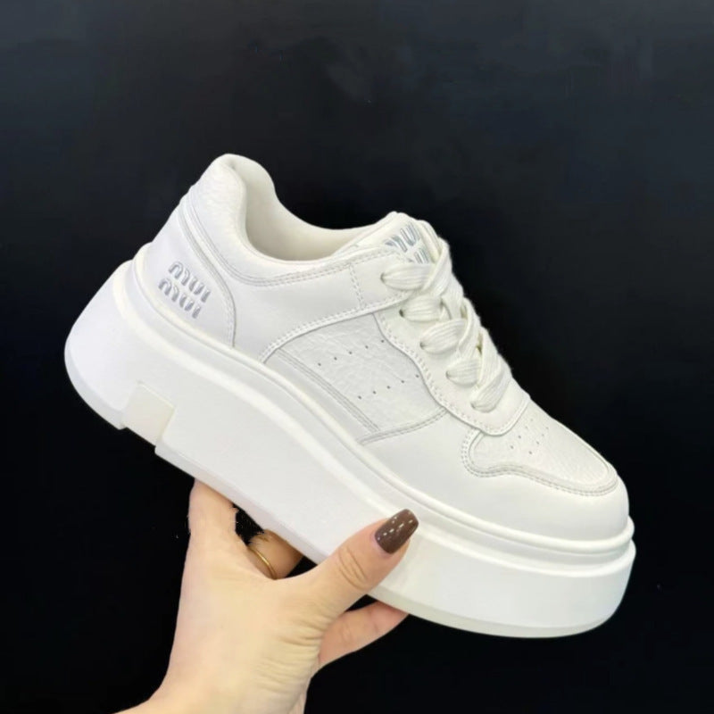 Damen Chunky Sneaker mit hoher Plattform und atmungsaktiver Obermaterialstruktur