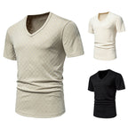 Herren V-Ausschnitt T-Shirt mit strukturiertem Muster