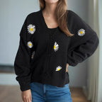 Damen Strickjacke mit floralen Applikationen R&B