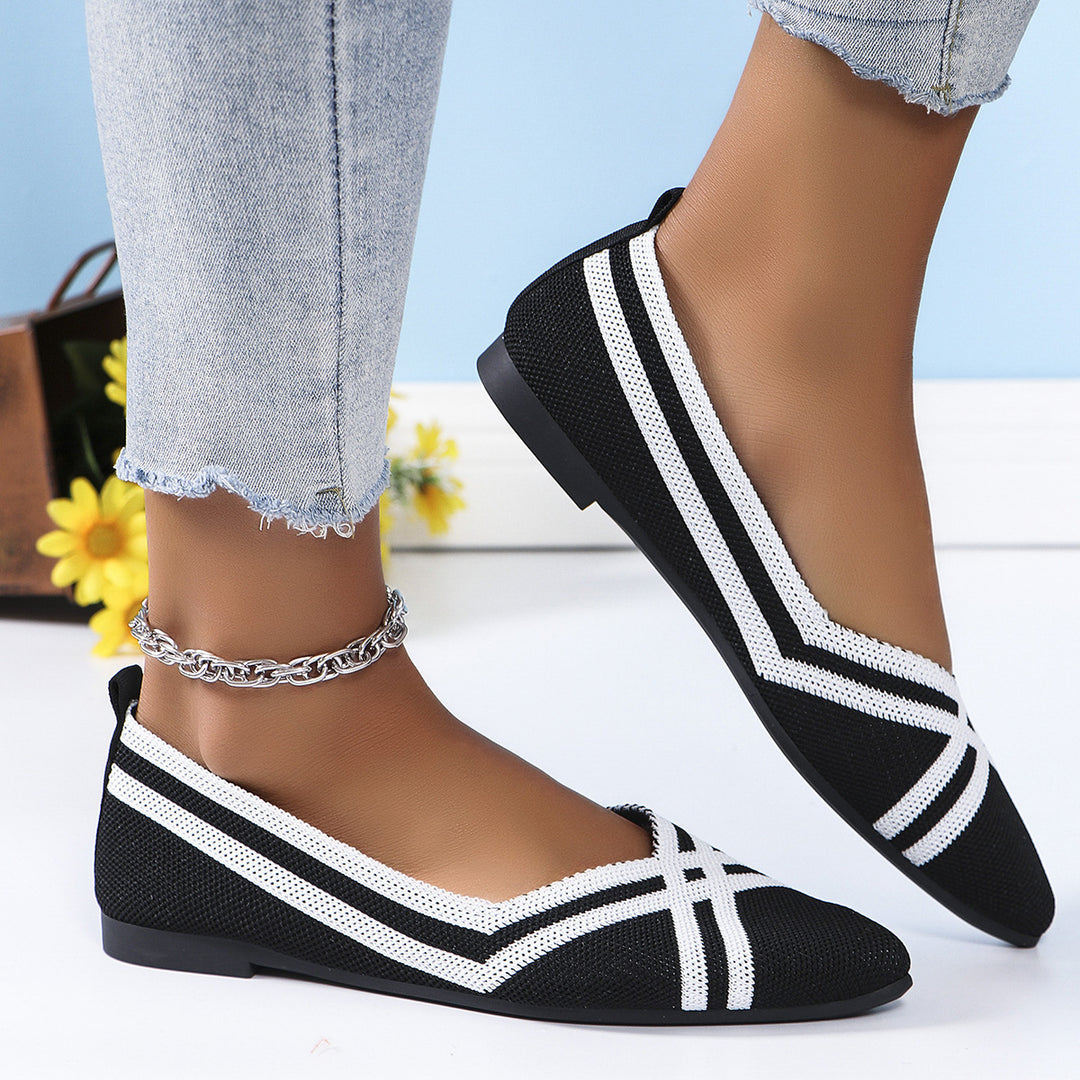Damen modische Ballerinas mit atmungsaktiver Netzstruktur R&B