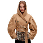Damen Innovative Utility-Jacke mit weit geschnittenen Ärmeln und Gürtel R&B