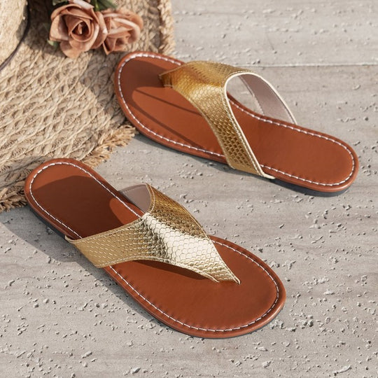 Damen elegante Zehentrenner-Sandalen mit geflochtenen Riemen R&B