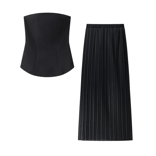 Damen Oberteil und Maxirock Set mit gestuftem Design R&B