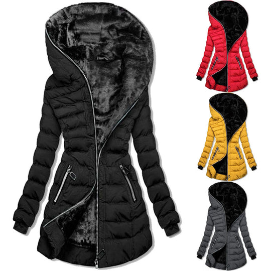 Damen Kapuzenjacke mit warmem Innenfutter R&B